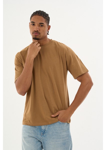Erkek %100 Organik Pamuklu Yumuşak Dokulu Comfort Fit Bisiklet Yakalı T-Shirt E222 indirimleri