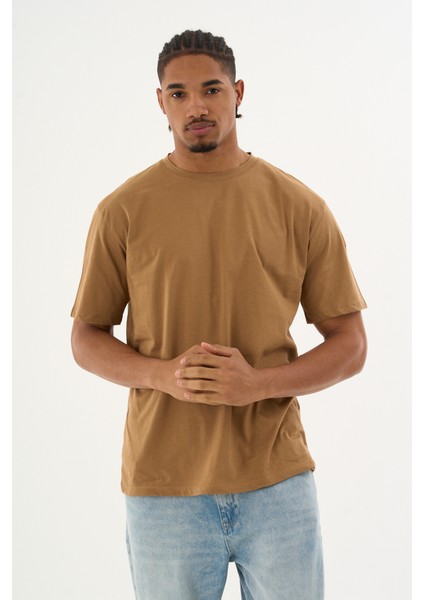 Erkek %100 Organik Pamuklu Yumuşak Dokulu Comfort Fit Bisiklet Yakalı T-Shirt E222