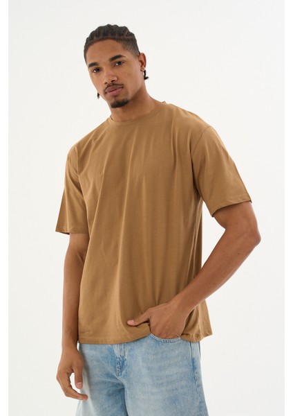Erkek %100 Organik Pamuklu Yumuşak Dokulu Comfort Fit Bisiklet Yakalı T-Shirt E222