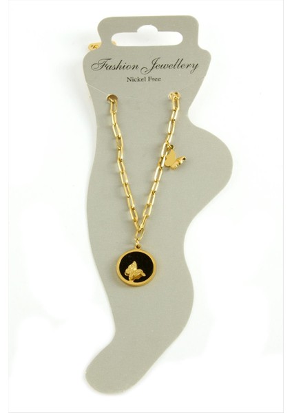 Wizard Kelebek Sedef Lüks Çelik Halhal-Sarı fiyatları