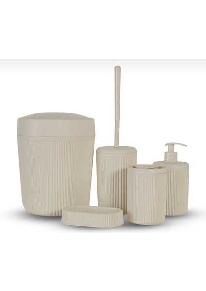 5'li Banyo Seti 5 Lt Çöp Kovası Tuvalet Fırçası Lavabo Takımı Sabunluk Diş Fırçalık Banyo Takımı fiyatları