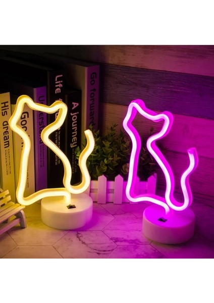 Cat Neon Işık Işaret LED Hayvan Figürü Modeleme Lambası Dekorasyon Süsleri Oda Evcil Hayvan Dükkanı Partisi Tatil USB ve Poweredemitting Renk: Kedi Sıcak (Yurt Dışından)