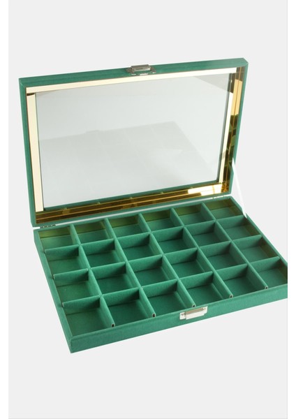 Wizard 24 Bölmeli Cam Kapaklı Anfora Kumaş Sunum Tablosu 24X34 Cm-Mor fiyatları