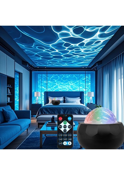 Yeni LED Projektör Gece Işık Yıldızlı Gökyüzü Atmosfer 7 Mod Yatak Odası Dekor Dekor Bebek Lambası Için Uzak Okyanus Dalgası Işığı Ev Çocukları Hediyeli Renk: USB Plug-In (Yurt Dışından)