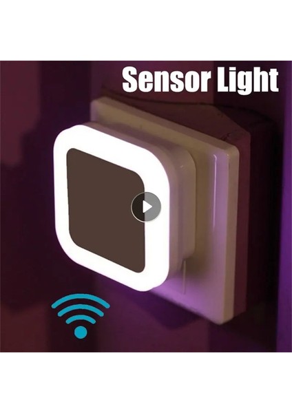 LED Gece Işık Akıllı Hareket Sensörü Lambası Ab Uk Abd Fiş Mini Duvar Işıkları Yatak Odası Koridor Koridorları Merdivenleri Başucu Lampemiting Renk: Ab Sıcak Işık (Yurt Dışından)