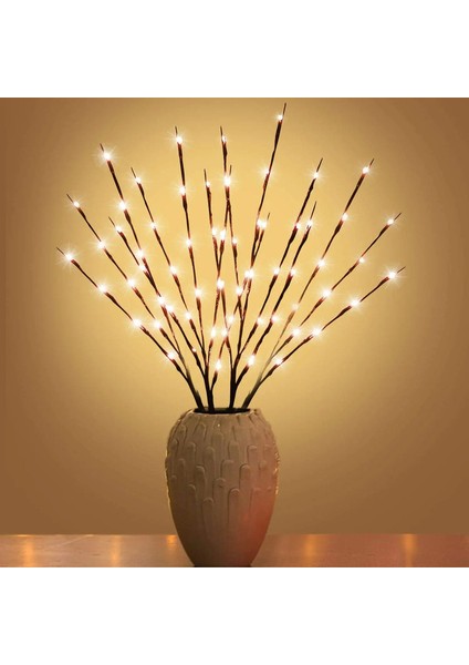 20 Leds Noel Söğüt Şube Işıkları Xmas Vazo Dolgu Söğüt Dal Hafif Dekor Peri Işıkları Düğün Partisi Için Sıcak Beyaz Renk: Sıcak Beyaz (Yurt Dışından)