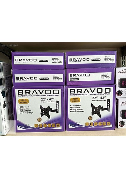 Bravo BH2242H 22"-42" 56-106CM Hareketli Lcd/led Tv Duvar Askı Aparatı 2 Kollu fiyatları