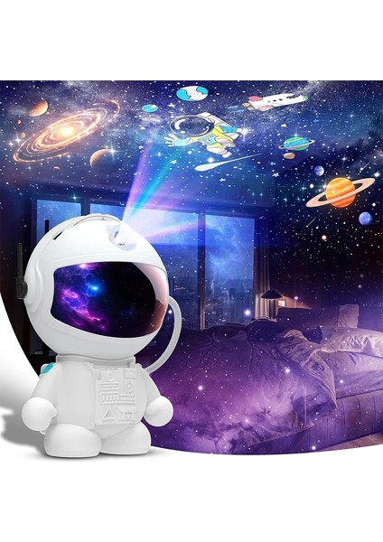 Astronot Planetarium Projektör Yatak Odası 12 Görüntü Diskleri, Galaxy Night Işığı, Tavan Ruh Hali Aydınlatma, LED Uzay Odası Dekoremiting Renk: Astronot Projektör (Yurt Dışından)