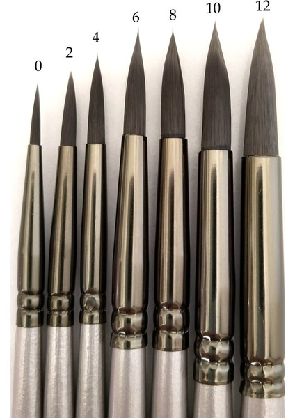 Fırça Seti, Tahrir Fırçası, Minyatür, Tezhip, Resim, Suluboya, Yağlı Boya, Akrilik-7 Parça Set