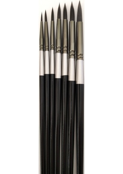 Fırça Seti, Tahrir Fırçası, Minyatür, Tezhip, Resim, Suluboya, Yağlı Boya, Akrilik-7 Parça Set