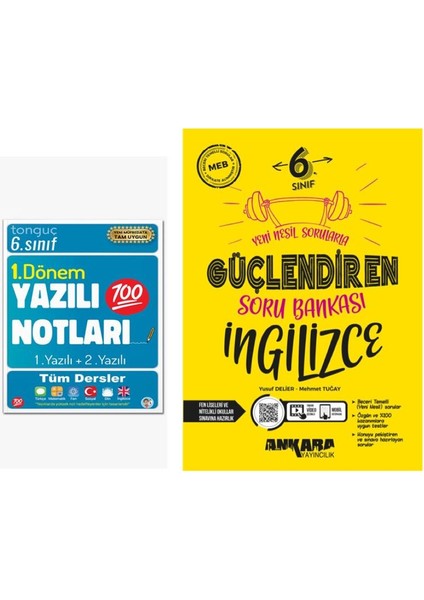 6. Sınıf Yazılı Notları 1. Dönem 1 ve 2. Yazılı ve Ankara Yayıncılık 6. Sınıf Ingilizce Güçlendiren Soru Bankası