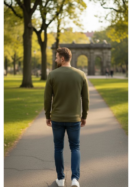 Cora Bisiklet Yaka Erkek Sweatshirt Yeşil modelleri