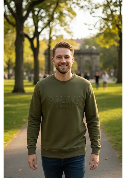 Cora Bisiklet Yaka Erkek Sweatshirt Yeşil fırsatları