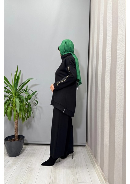 Kolları Fermuar Detaylı Tunik Siyah 56MK2122 fiyatları