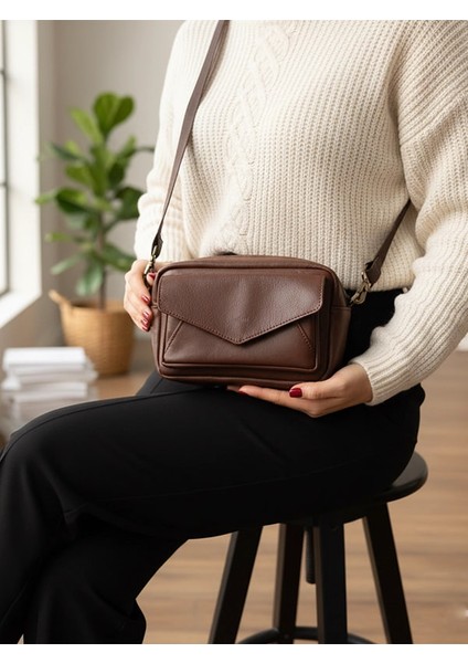 Gerçek Deri Küçük Kare Crossbody Çanta