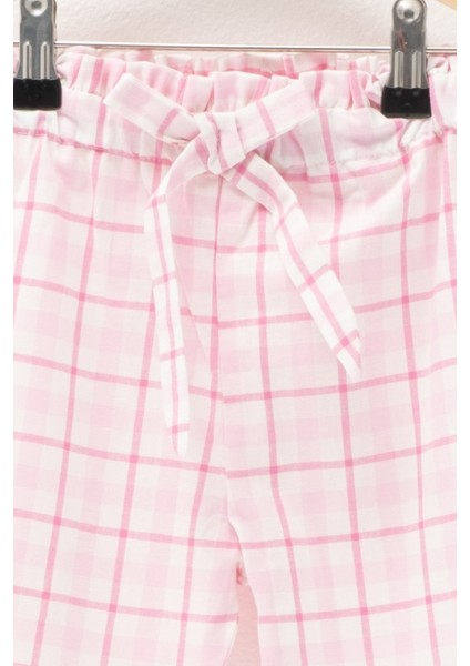 Kız Bebek Pembe Ekose Beli Lastikli Pantolon (2-7yaş) indirimleri