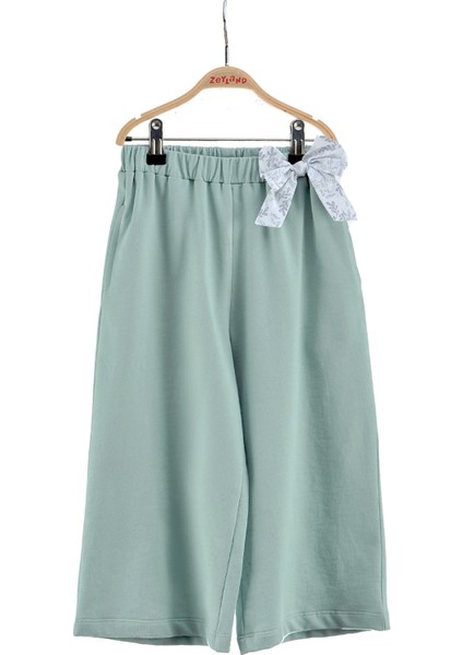 Kız Çocuk Yeşil Kurdeleli Pantolon (2-7yaş)