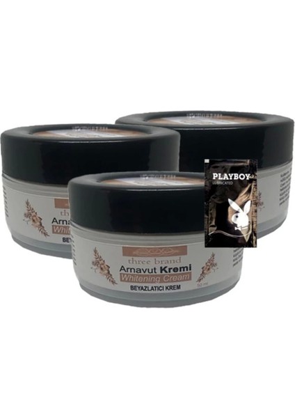 Three Brand Arnavut Kremi Whitening Cream 3'lü Bölgesel Aklık Kremi 50 ml + 1 Hediye Jel