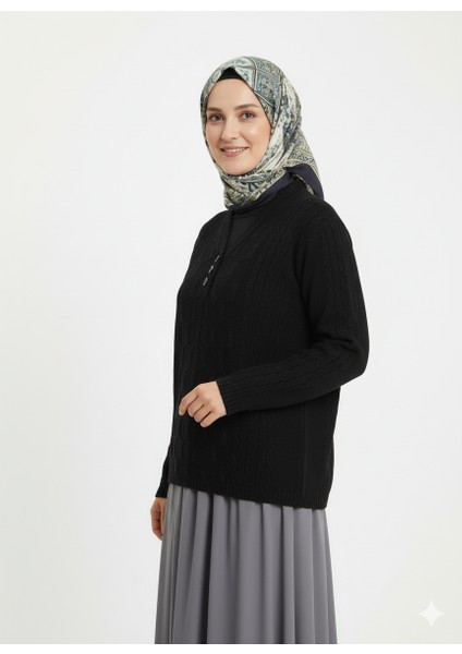 Kadın Kışlık Triko Kazak Kardelen Örme V Yaka Yumuşacık Rahat Tam Kalıp fiyatları