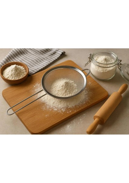 3'lü Paslanmaz Çelik Süzgeç Seti HOMVIRA(12CM - 14CM - 16CM )