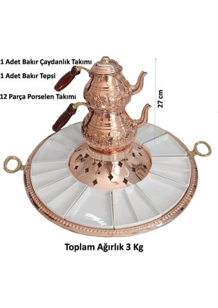 Bakır Kahvaltı Seti Çaydanlık Tepsi Porselen Dahil Kahvaltılık Bakır Işlemeli Çaydanlık Jelli fiyatları