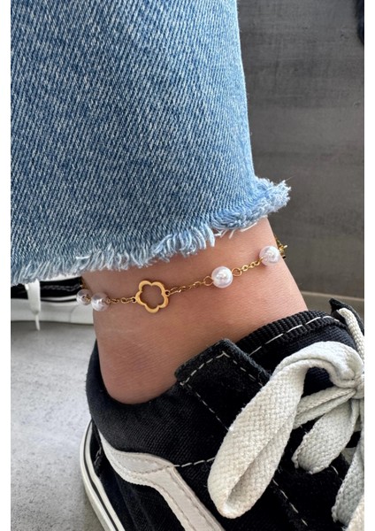 Incili Yonca Model Kadın Çelik Halhal fiyatları