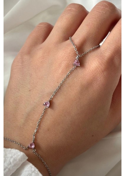 Pembe Zirkon Taşlı Tasarım Kadın Şahmeran fiyatları