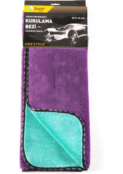 (1 Adet) Spark 2318 Prestige Mega Boy Mikrofiber Oto Kurulama ve Temizlik Tank Bezi 50X75 Cm.