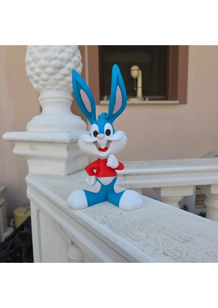Buster Bunny 20CM Mavi Tavşan Dekoratif Figür – 3D Baskı Koleksiyon Biblo