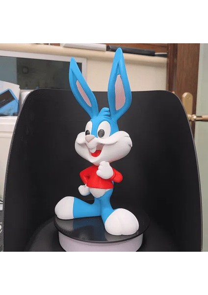 Buster Bunny 20CM Mavi Tavşan Dekoratif Figür – 3D Baskı Koleksiyon Biblo modelleri
