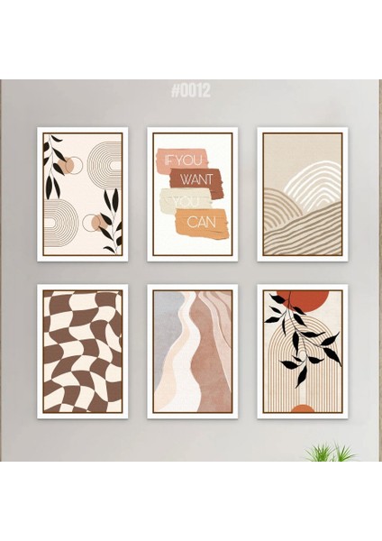 6'lı Bohem Tarz Ahşap Tablo