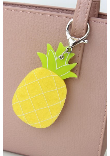 Ananas Tasarım Meyve Model Aynalı Kadın Çanta Charmı ve Anahtarlık