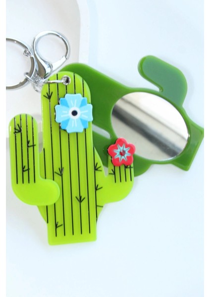 Kaktüs Tasarım Aynalı Kadın Çanta Charmı ve Anahtarlık fiyatları