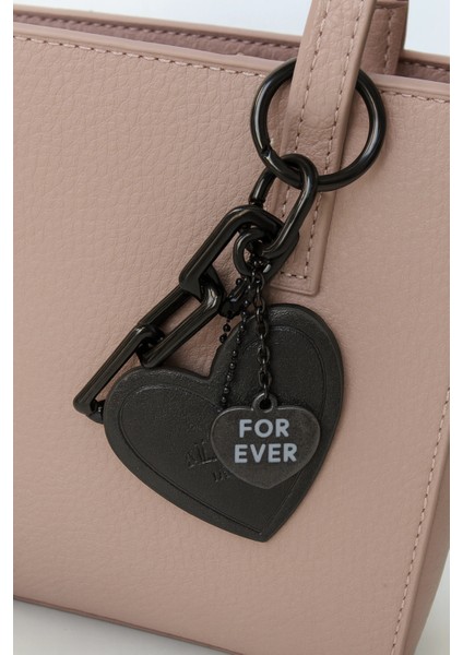 For Ever Yazılı Deri Detaylı Zincirli Kadın Çanta Charmı ve Anahtarlık