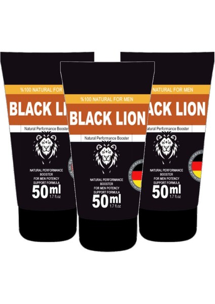 Black Lion 50 ml 3 Adet Men Booster Krem Erkeklere Özel Anlar Için Hareketlendirici Krem 72