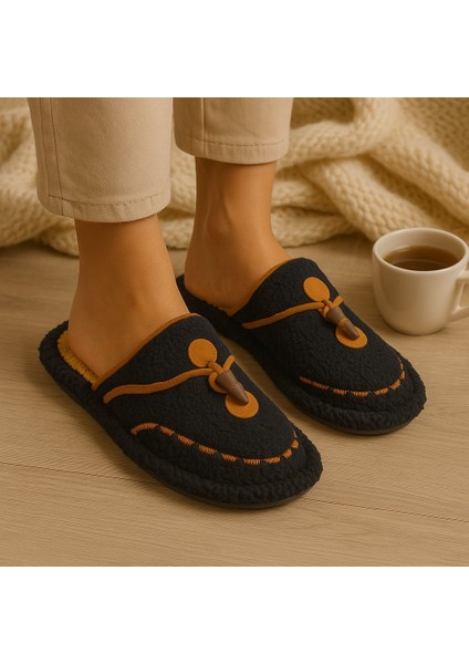 Kadın Kışlık Düğmeli Içi Havlulu Rahat Kaymaz Tüylü Ev Terliği fiyatları