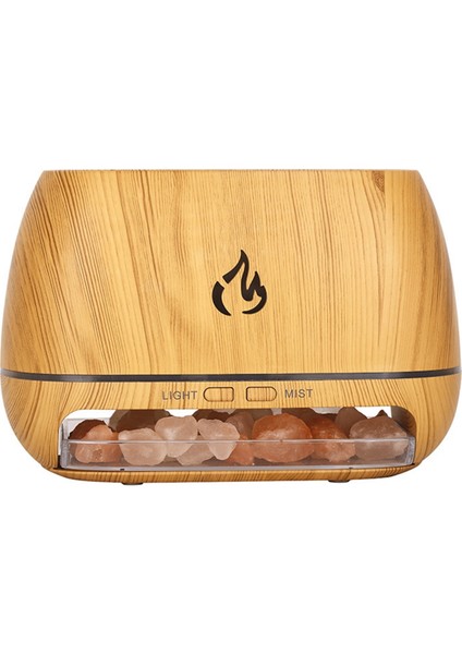 Tuz Taşı Aroma Hava Nemlendirici Alev Renkli Işık Gece Lambası Aromaterapi Esansiyel Yağ Difüzörü Aromaterapi Spreyi A (Yurt Dışından)