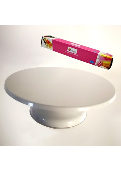 Dönen Pasta Sıvama Standı / 360' Dönebilen Pasta Standı + 10 Lu Krema Sıkma Torbası fırsatları