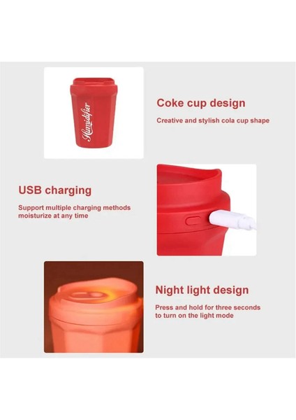 2 Adet Kola Bardak Araba Nemlendirici Yatak Odası Ev USB Masaüstü Ağır Sis Mini Küçük Taşınabilir Hava Nemlendirici, Pembe (Yurt Dışından) fırsatları