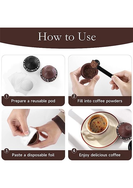 Vertuoline Refill Vertuoline Pod 50 Folyo Kapaklı Pod Refill Kiti ile Uyumlu Doldurulabilir Kahve Kapları (Yurt Dışından) indirimleri