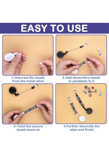 30 Adet Boncuklu Rozet Makarası Geri Çekilebilir, Dıy Boş Rozet Makarası Seti Kemer Klipsli Boncuklu Ürünler Ofis Malzemeleri Için Hediye (Yurt Dışından) fiyatları