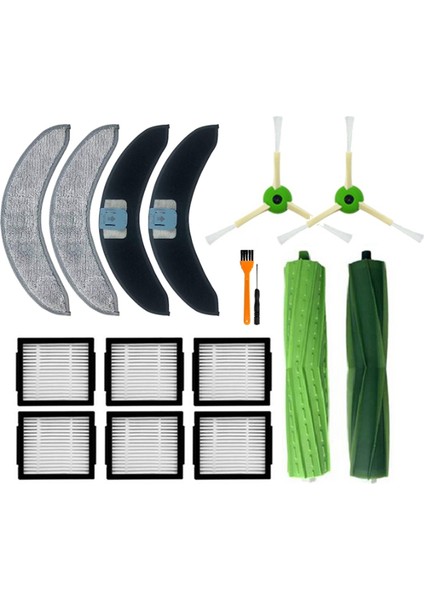 Irobot Roomba Combo J7+ Robot Süpürge Için 16 Parça Aksesuar Seti Kauçuk Fırça Hepa Filtre Yan Fırça Paspas Bezi (Yurt Dışından) indirimleri