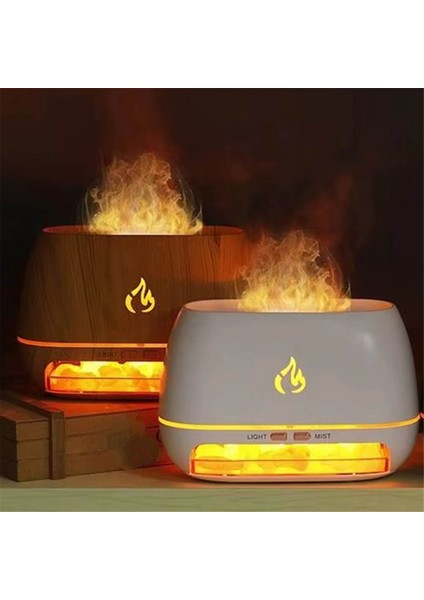 Tuz Taşı Aroma Hava Nemlendirici Alev Renkli Işık Gece Lambası Aromaterapi Esansiyel Yağ Difüzörü Aromaterapi Spreyi B (Yurt Dışından) fiyatları