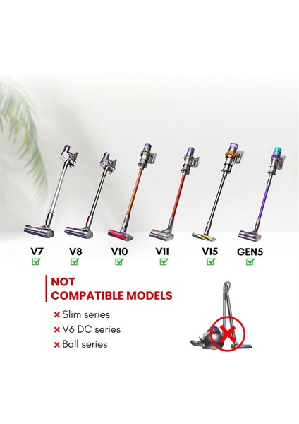 Dyson At Kılı Elektrikli Süpürge Fırçası ve Uzatma Hortumu - Dyson V7 V8 V10 V11 V15 Gen5 ile Uyumlu - Yumuşak Kıllı Toz Alma Fırçası (Yurt Dışından) fiyatları