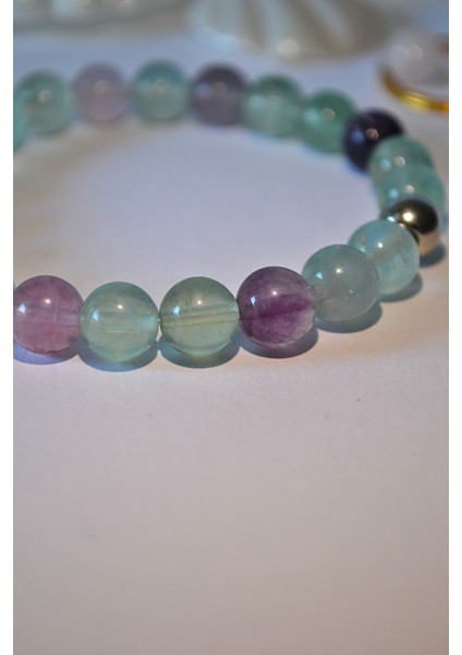 Florit Bileklik Doğaltaş 8mm Unisex 19CM Mavi Mor Yeşil modelleri