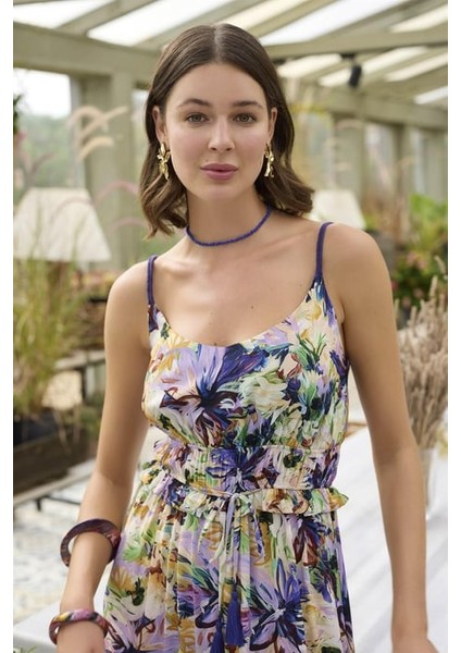 Monamise Çiçek ve Yaprak Desenli Ip Askılı Tulum fiyatları