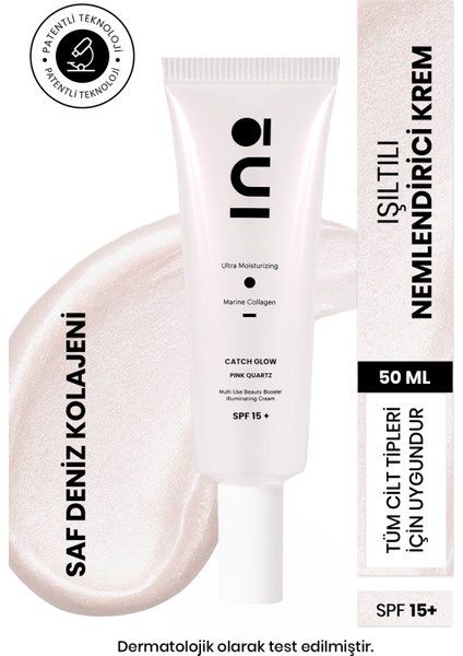 SPF15 Işıltılı Nemlendirici Krem - Pink Quartz - Saf Kolajen