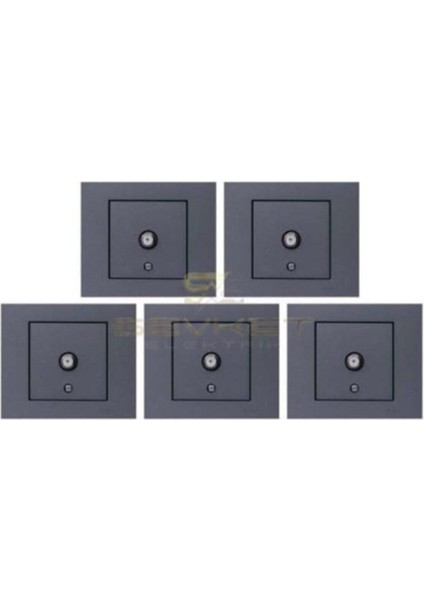 5 Adet Ovivo Grano Füme Tv Prizi F Könnektör Çerçeve Dahil 5'li Paket/set indirimleri