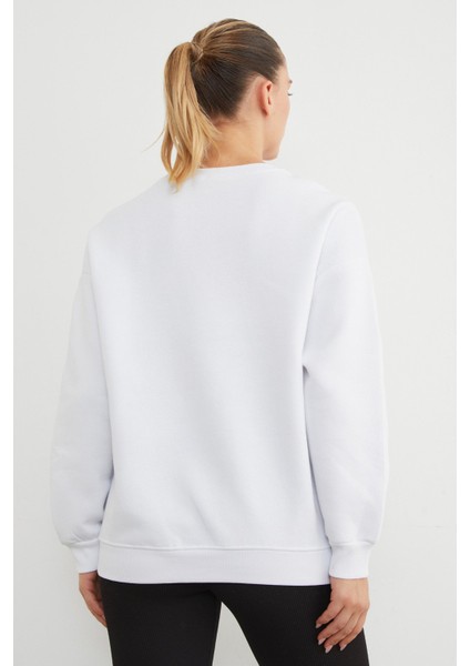 3 Iplik Fiyonk Nakışlı Oversize Sweatshirt