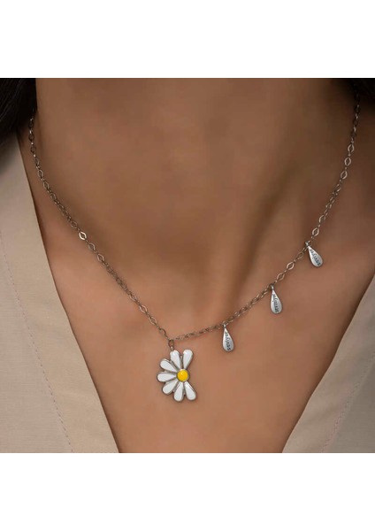 925 Ayar Gümüş Papatya Seviyor Sevmiyor Bayan Gümüş Kolye fiyatları